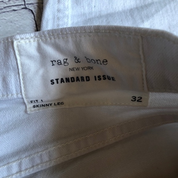 Rag & Bone mid rise skinny ankle raw‎ hem white denim jean size 32 Host Pick - Picture 5 of 8